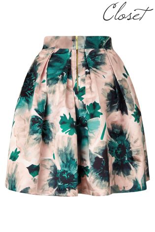 Closet Floral Skater Skirt